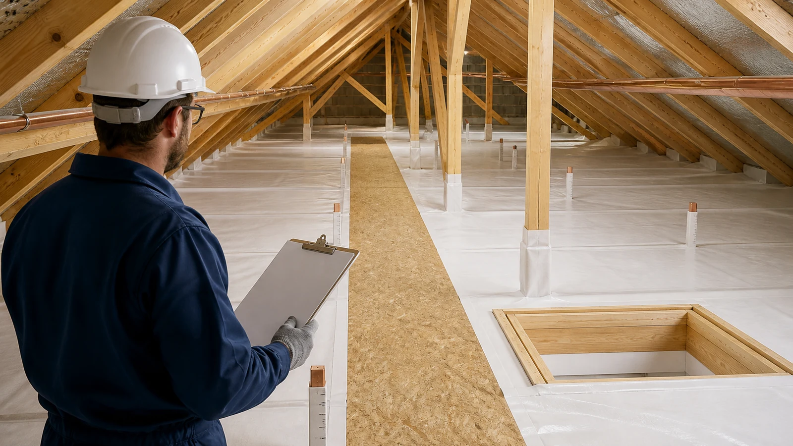 Réception d’un chantier de combles à Beauvais Contrôle final d’une isolation de combles achevée dans une maison à Beauvais